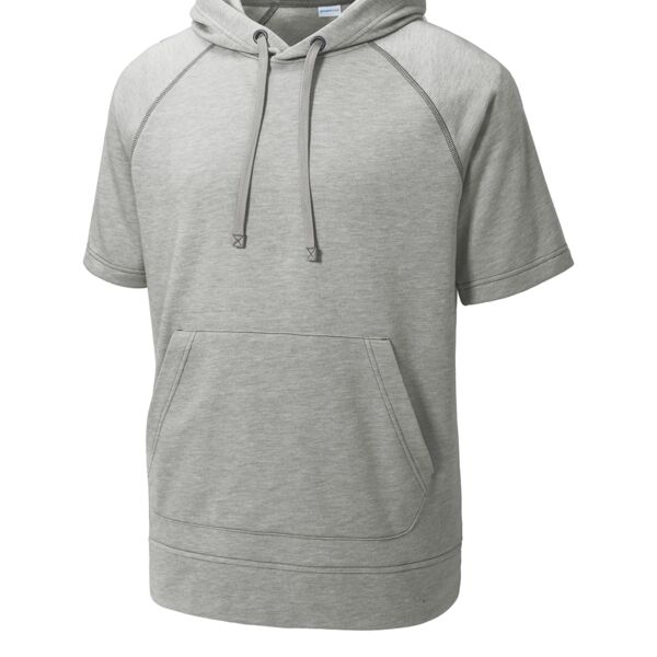 PosiCharge ® Tri Blend Wicking Fleece Short Sleeve Hooded Pullover Thumbnail